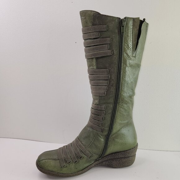 Miz Mooz Orso Green Leather Tall Winter Boots (39 EU / 8.5 US) - Picture 5 of 10